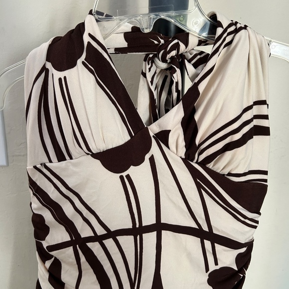 Fit & Flare Neck Tieup Crossover Collar Stretchy Dress - Picture 3 of 11